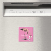 Flamingo Drinking Martini Thunder_Cove Magnet (In Situ (Geschirrspüler))