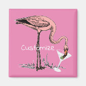 Flamingo Drinking Martini Thunder_Cove Magnet (Vorne)