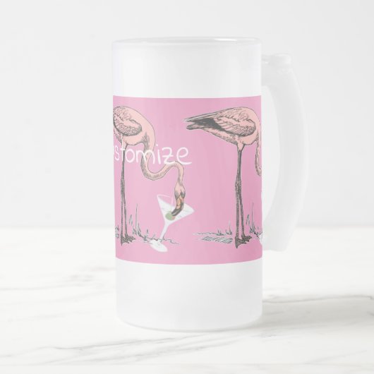 Flamingo Drinking Martini Thunder_Cove Mattglas Bierglas (VorderseiteRechts)