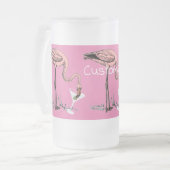 Flamingo Drinking Martini Thunder_Cove Mattglas Bierglas (Vorderseite Links)