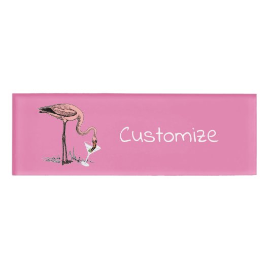 Flamingo Drinking Martini Thunder_Cove Namenschild (Vorderseite)