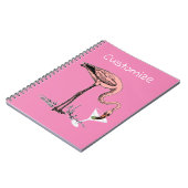 Flamingo Drinking Martini Thunder_Cove Notizblock (Linke Seite)