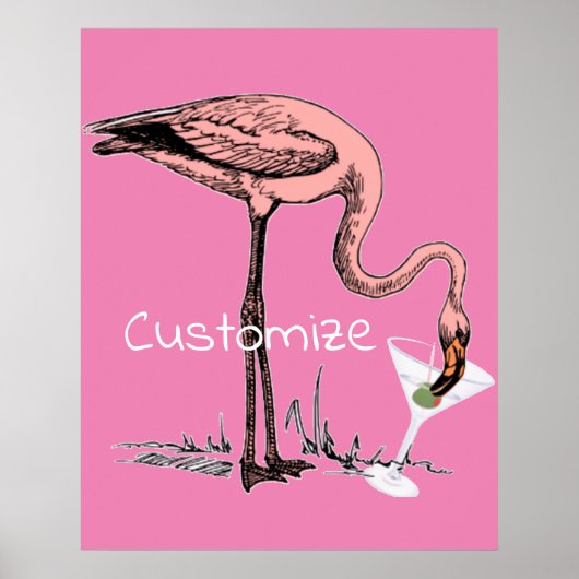 Flamingo Drinking Martini Thunder_Cove Poster (Vorne)