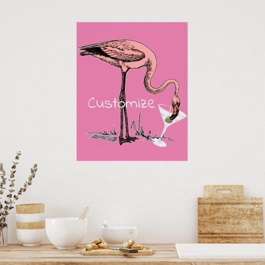 Flamingo Drinking Martini Thunder_Cove Poster (Küche)