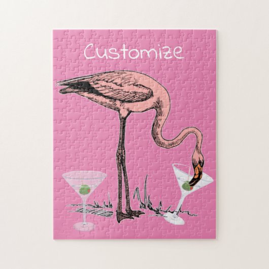 Flamingo Drinking Martini Thunder_Cove Puzzle (Vertikal)