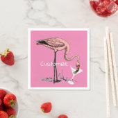 Flamingo Drinking Martini Thunder_Cove Serviette (Beispiel)