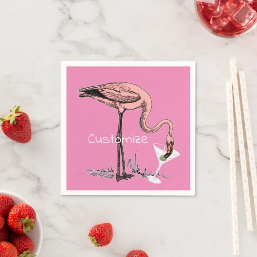 Flamingo Drinking Martini Thunder_Cove Serviette (Beispiel)