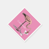 Flamingo Drinking Martini Thunder_Cove Serviette (Ecke)