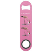 Flamingo Drinking Martini Thunder_Cove Speed Flaschenöffner (Vorderseite)