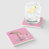 Flamingo Drinking Martini Thunder_Cove Steinuntersetzer (Seitenansicht)