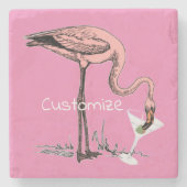 Flamingo Drinking Martini Thunder_Cove Steinuntersetzer (Vorderseite)