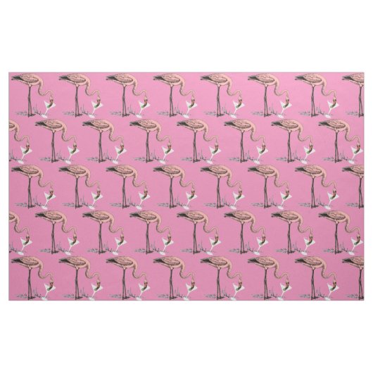 Flamingo Drinking Martini Thunder_Cove Stoff (Fat Quarter (45,7 x 55,9 cm))