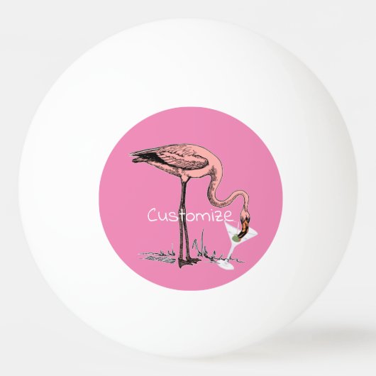 Flamingo Drinking Martini Thunder_Cove Tischtennisball (Vorderseite)