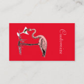 Flamingo Drinking Martini Thunder_Cove Visitenkarte (Rückseite)