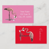 Flamingo Drinking Martini Thunder_Cove Visitenkarte (Vorne/Hinten)