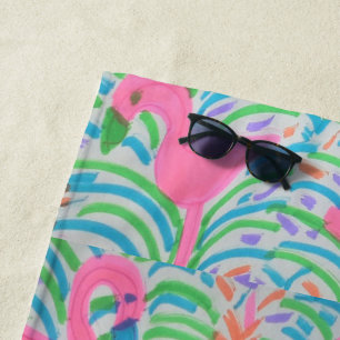 Flamingo-Dschungel-Party-Badetuch Strandtuch