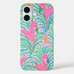 Flamingo-Dschungel-Party iPhone Fall 16 Hülle