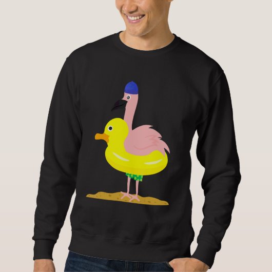 Flamingo Duck Floating Tire Animals Sweatshirt (Vorderseite)