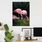 Flamingo - Ein Set von Flamingos Poster (Heimbüro)