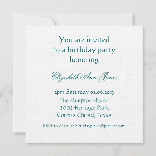 Flamingo Einladung (Rückseite)