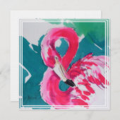 Flamingo Einladung (Vorne/Hinten)