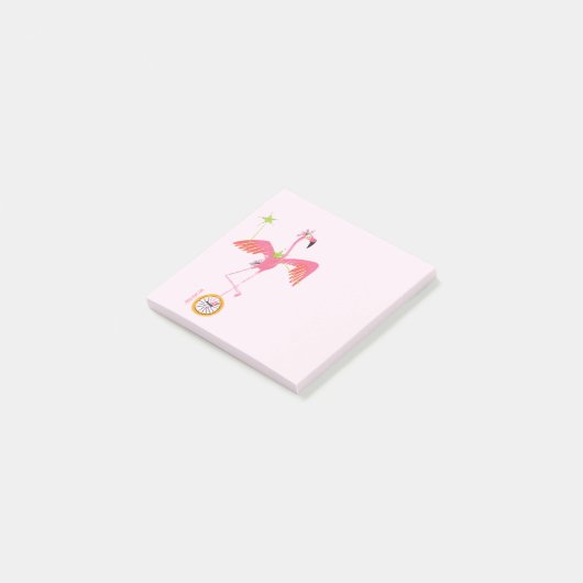 Flamingo Einrad Post-It Hinweis Post-it Klebezettel (angewinkelt)