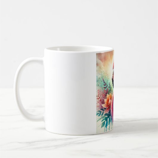 Flamingo Elegance 080824AREF149 - Watercolor Kaffeetasse (Links)