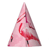 Flamingo Elegance: Rosa Vogelmuster. Partyhütchen (Rückseite)