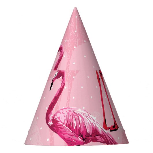 Flamingo Elegance: Rosa Vogelmuster. Partyhütchen (Vorderseite)