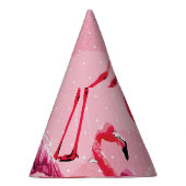 Flamingo Elegance: Rosa Vogelmuster. Partyhütchen (Rechts)