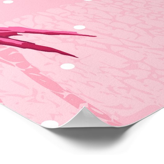 Flamingo Elegance: Rosa Vogelmuster. Poster (Ecke)