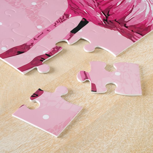 Flamingo Elegance: Rosa Vogelmuster. Puzzle (Seite)