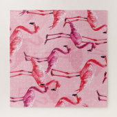 Flamingo Elegance: Rosa Vogelmuster. Puzzle (Horizontal)