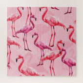 Flamingo Elegance: Rosa Vogelmuster. Puzzle (Vertikal)