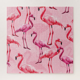 Flamingo Elegance: Rosa Vogelmuster. Puzzle