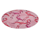 Flamingo Elegance: Rosa Vogelmuster. Schneidebrett (Ecke)