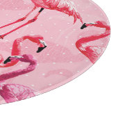 Flamingo Elegance: Rosa Vogelmuster. Schneidebrett (Ecke)