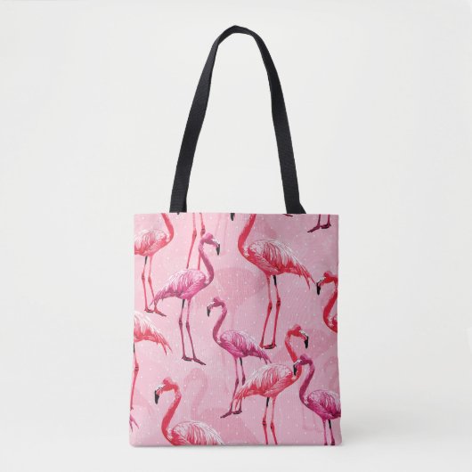 Flamingo Elegance: Rosa Vogelmuster. Tasche (Vorderseite)
