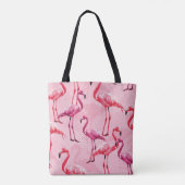 Flamingo Elegance: Rosa Vogelmuster. Tasche (Rückseite)