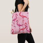 Flamingo Elegance: Rosa Vogelmuster. Tasche (Von Nahem)