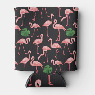Flamingo Elegance: Vintag Monstera Fusion. Dosenkühler