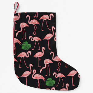 Flamingo Elegance: Vintag Monstera Fusion. Kleiner Weihnachtsstrumpf