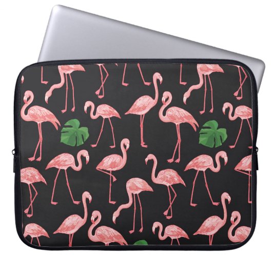 Flamingo Elegance: Vintag Monstera Fusion. Laptopschutzhülle (Vorderseite)