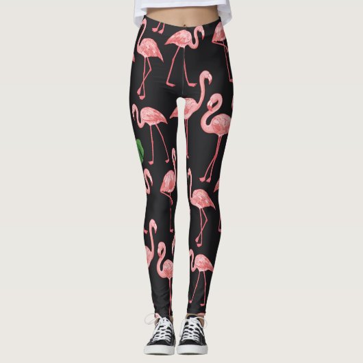 Flamingo Elegance: Vintag Monstera Fusion. Leggings (Vorderseite)