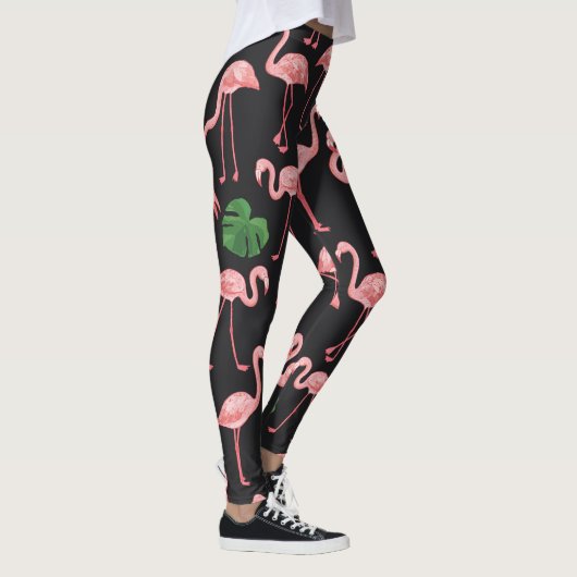 Flamingo Elegance: Vintag Monstera Fusion. Leggings (Rechts)