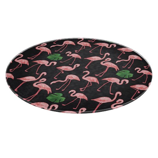 Flamingo Elegance: Vintag Monstera Fusion. Schneidebrett (Ecke)