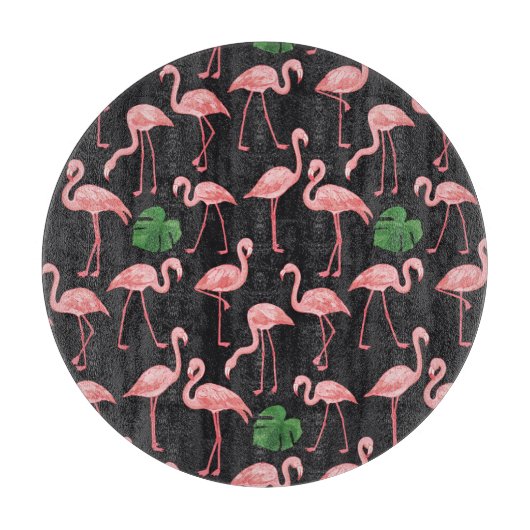 Flamingo Elegance: Vintag Monstera Fusion. Schneidebrett (Vorderseite)