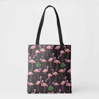 Flamingo Elegance: Vintag Monstera Fusion. Tasche