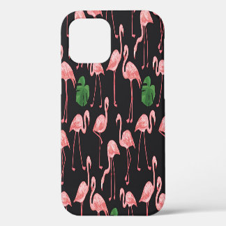 Flamingo Eleganz: Vintage Monstera Fusion. iPhone 12 Hülle