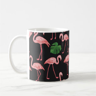 Flamingo Eleganz: Vintage Monstera Fusion. Kaffeetasse